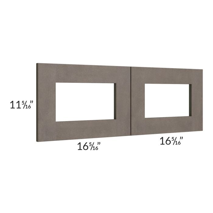 RTA Natural Grey Shaker 33" x 12" Glass Doors Only with Glass Included