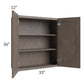 RTA Natural Grey Shaker 33" x 36" Wall Cabinet with 2 Decorative End Panels