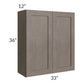 RTA Natural Grey Shaker 33" x 36" Wall Cabinet with 2 Decorative End Panels