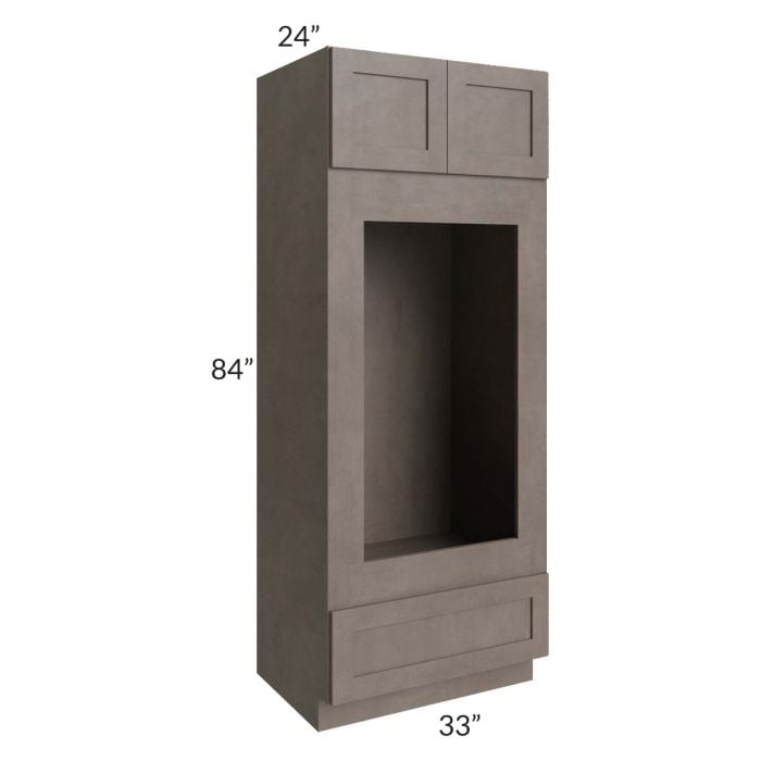 RTA Natural Grey Shaker 33" x 84" Double Oven or Oven/Microwave Cabinet
