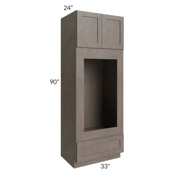 RTA Natural Grey Shaker 33" x 90" Double Oven or Oven/Microwave Cabinet