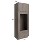 RTA Natural Grey Shaker 33" x 90" Double Oven or Oven/Microwave Cabinet with 1 Decorative Panel