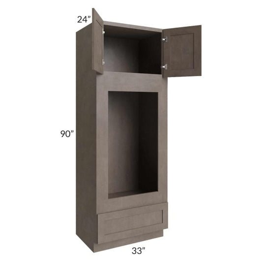RTA Natural Grey Shaker 33" x 90" Double Oven or Oven/Microwave Cabinet