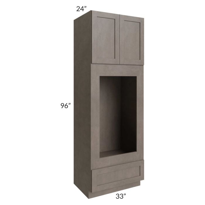 RTA Natural Grey Shaker 33" x 96" Double Oven or Oven/Microwave Cabinet