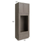 RTA Natural Grey Shaker 33" x 96" Double Oven or Oven/Microwave Cabinet with 2 Decorative Panels