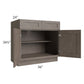 RTA Natural Grey Shaker 36" Base Cabinet with 1 Roll Out Tray and 2 Decorative End Panels
