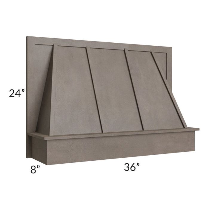 RTA Natural Grey Shaker 36" Wood Range Hood
