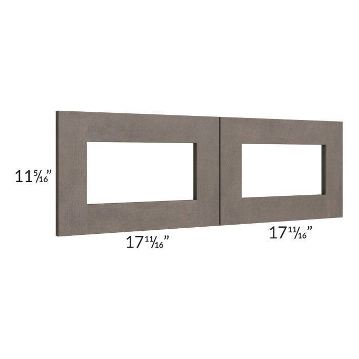 RTA Natural Grey Shaker 36" x 12" Glass Doors Only with Glass Included