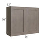 RTA Natural Grey Shaker 36" x 30" Wall Cabinet with Glass Door