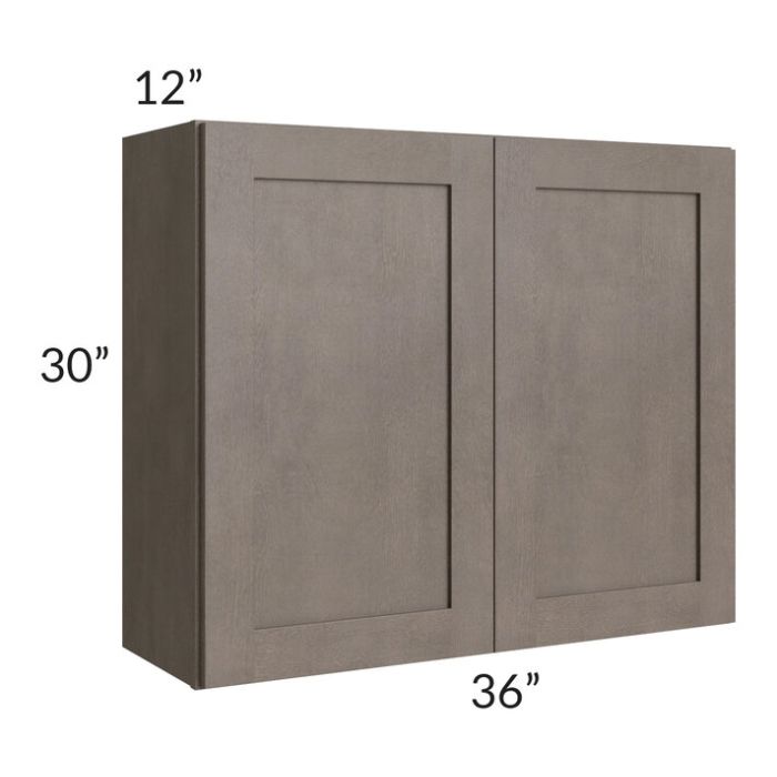 RTA Natural Grey Shaker 36" x 30" Wall Cabinet with Glass Door