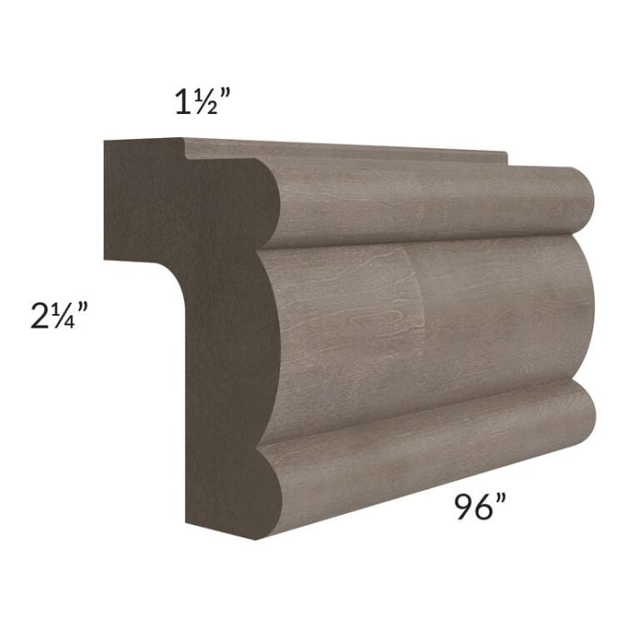 RTA Natural Grey Shaker 96" W x 2.25" H Light Rail Molding