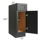 RTA Onyx Black Shaker 12" Base Cabinet - Left Hinged with 1 Decorative End Panel