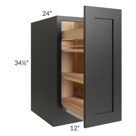 RTA Onyx Black Shaker 12" Spice Rack Base Cabinet