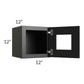 RTA Onyx Black Shaker 12" x 12" Decorative Wall Cabinet with Plain Glass