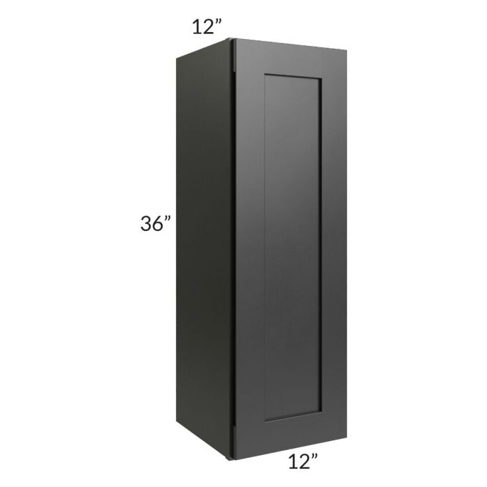 RTA Onyx Black Shaker 12" x 36" Wall Cabinet with 2 Decorative End Panels