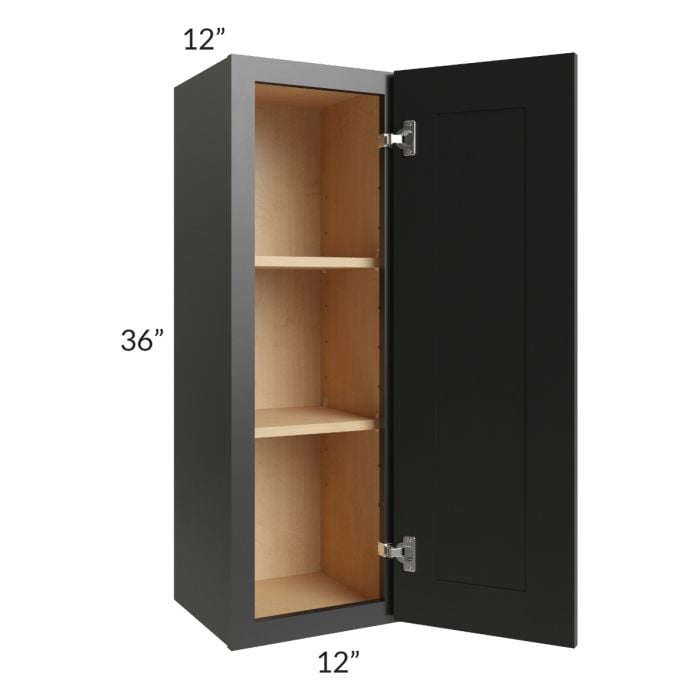 RTA Onyx Black Shaker 12" x 36" Wall Cabinet