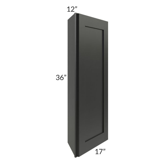 RTA Onyx Black Shaker 12" x 36" Wall End Angle Cabinet