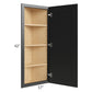 RTA Onyx Black Shaker 12" x 42" Wall End Angle Cabinet