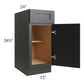 RTA Onyx Black Shaker 15" Base Cabinet - Left Hinged