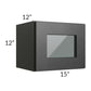RTA Onyx Black Shaker 15" x 12" Wall Cabinet with Plain Glass