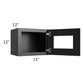 RTA Onyx Black Shaker 15" x 12" Wall Cabinet with Plain Glass