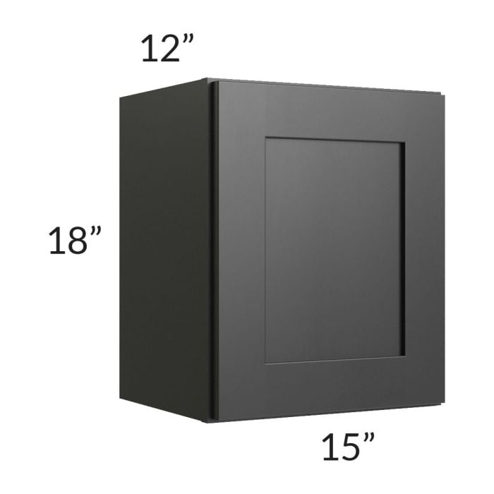 RTA Onyx Black Shaker 15" x 18" Wall Cabinet