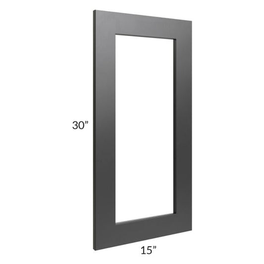 RTA Onyx Black Shaker 15" x 30" Glass Door