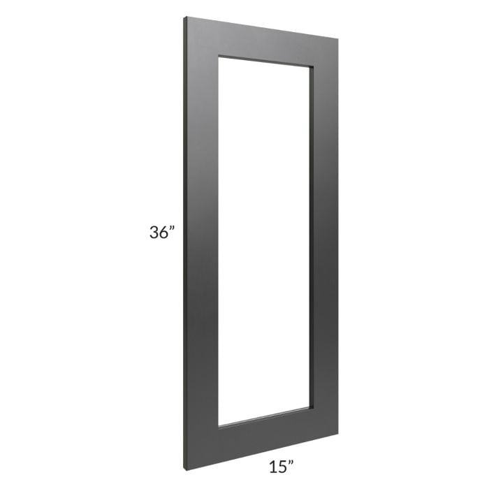 RTA Onyx Black Shaker 15" x 36" Glass Door
