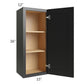 RTA Onyx Black Shaker 15" x 36" Wall Cabinet with Glass Door