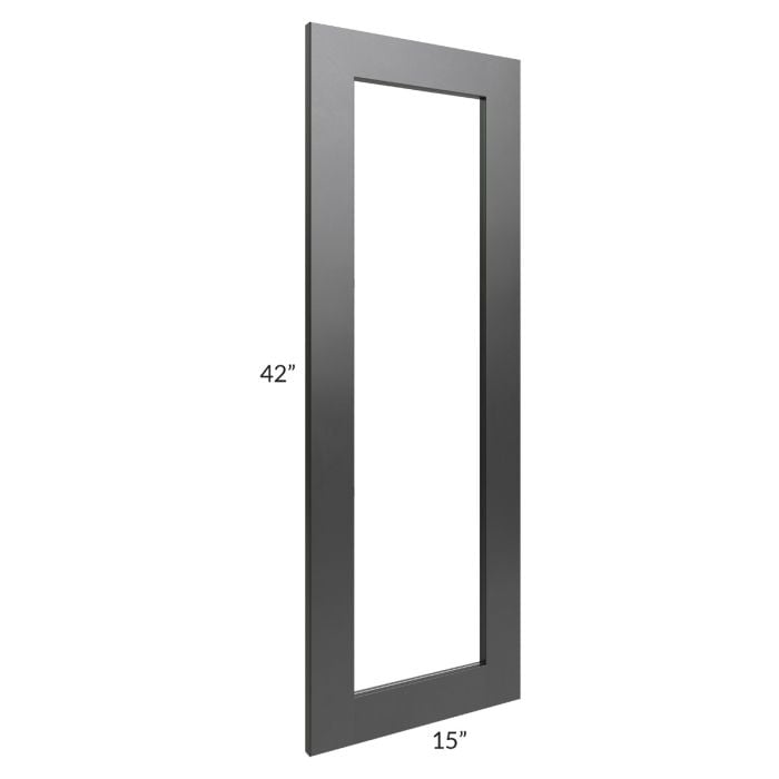 RTA Onyx Black Shaker 15" x 42" Glass Door