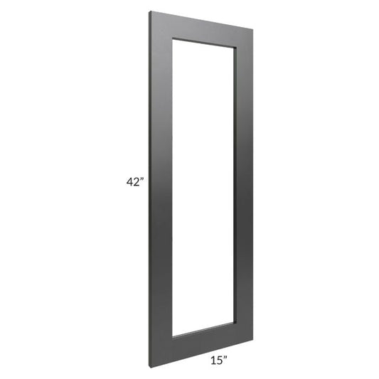 RTA Onyx Black Shaker 15" x 42" Glass Door