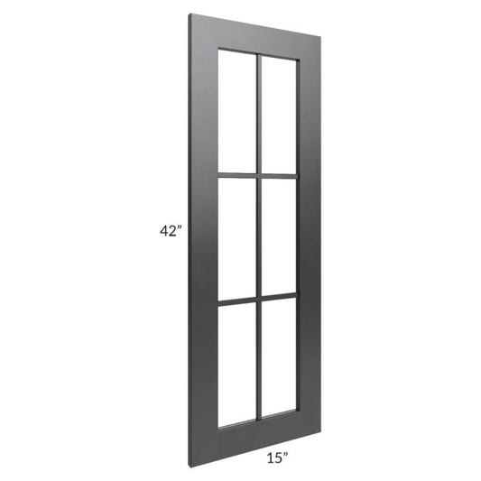 RTA Onyx Black Shaker 15" x 42" Mullion Glass Door