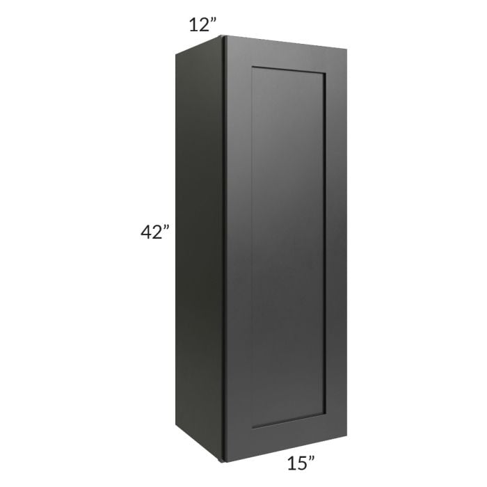 RTA Onyx Black Shaker 15" x 42" Wall Cabinet