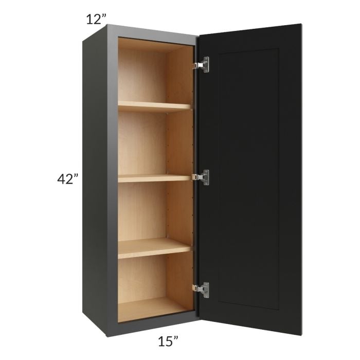 RTA Onyx Black Shaker 15" x 42" Wall Cabinet