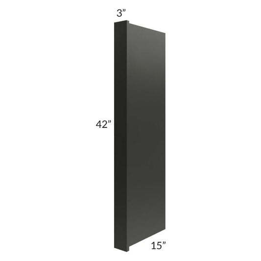 RTA Onyx Black Shaker 15" x 42" Wall End Panel
