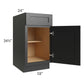 RTA Onyx Black Shaker 18" Base Cabinet - Right Hinged with 2 Decorative End Panels
