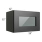 RTA Onyx Black Shaker 18" x 12" Decorative Wall Cabinet with Plain Glass
