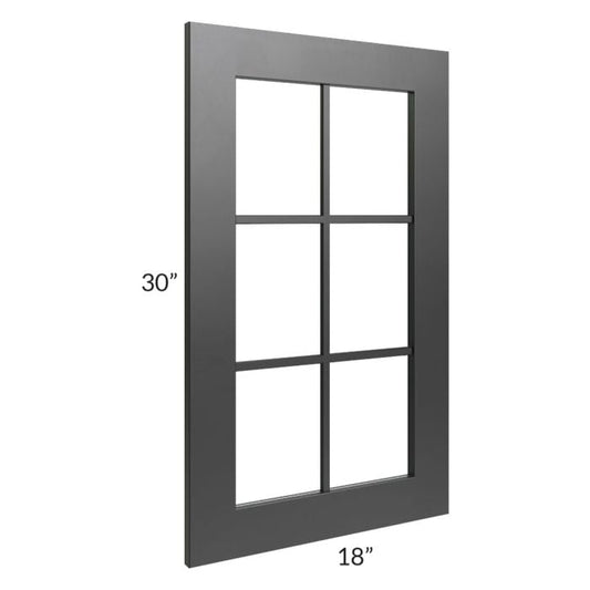 RTA Onyx Black Shaker 18" x 30" Mullion Glass Door