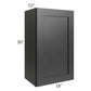 RTA Onyx Black Shaker 18" x 30" Wall Cabinet with 2 Decorative End Panels and Mullion Glass Door