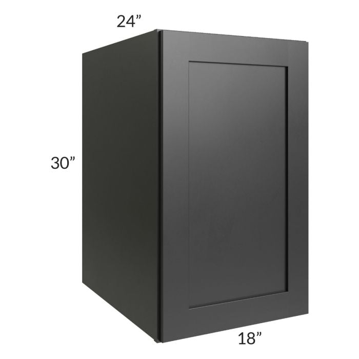 RTA Onyx Black Shaker 18" x 30" x 24" Split Pantry Wall Cabinet