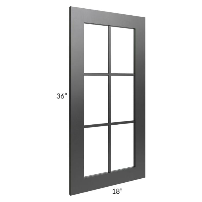 RTA Onyx Black Shaker 18" x 36" Mullion Glass Door