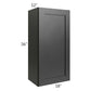 RTA Onyx Black Shaker 18" x 36" Wall Cabinet with 1 Decorative End Panel