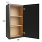 RTA Onyx Black Shaker 18" x 36" Wall Cabinet with 1 Decorative End Panel