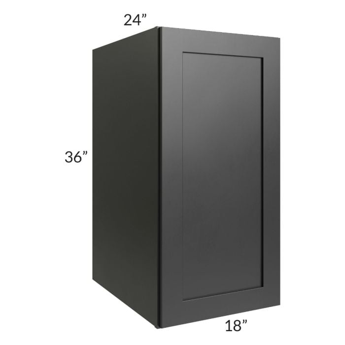 RTA Onyx Black Shaker 18" x 36" x 24" Split Pantry Wall Cabinet