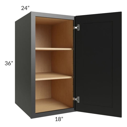 RTA Onyx Black Shaker 18" x 36" x 24" Split Pantry Wall Cabinet