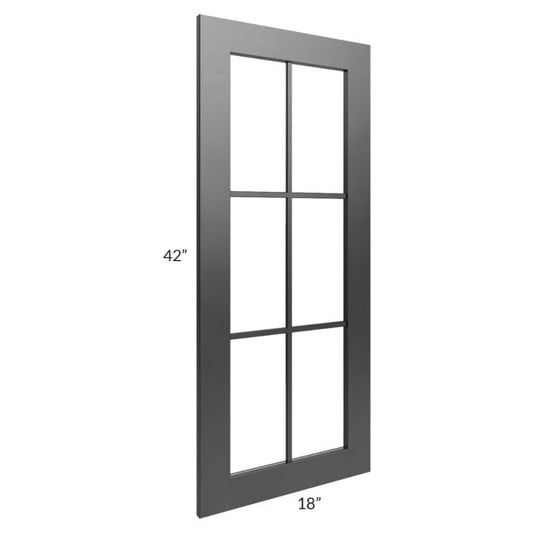 RTA Onyx Black Shaker 18" x 42" Mullion Glass Door