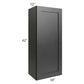 RTA Onyx Black Shaker 18" x 42" Wall Cabinet with 1 Decorative End Panel and Glass Door