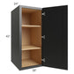 RTA Onyx Black Shaker 18" x 42" x 24" Split Pantry Wall Cabinet
