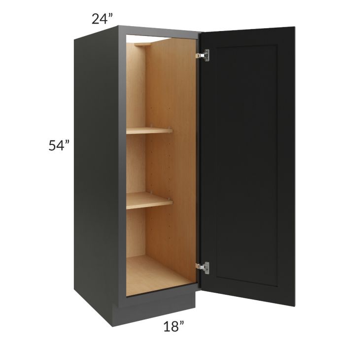 RTA Onyx Black Shaker 18" x 54" Split Pantry Base Cabinet