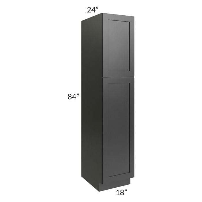 RTA Onyx Black Shaker 18" x 84" Utility Cabinet with 2 Decorative End Panels
